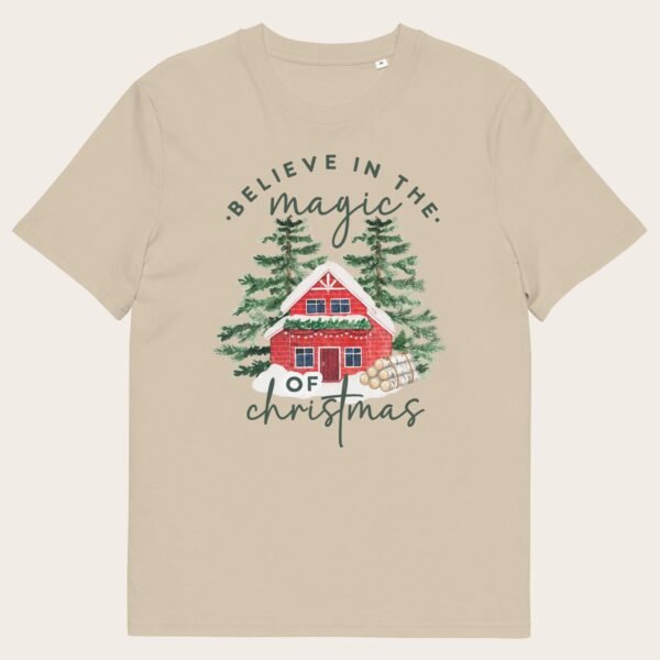 Forest house Christmas unisex organic cotton t-shirt - Image 4