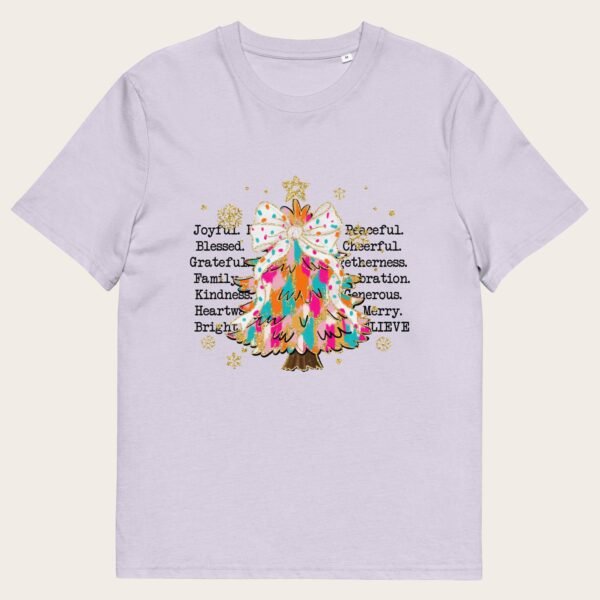 Christmas tree unisex organic cotton t-shirt - Image 3