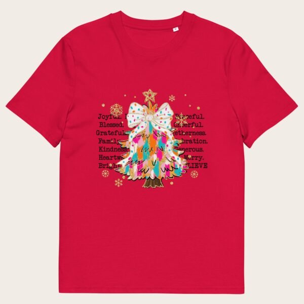Christmas tree unisex organic cotton t-shirt - Image 4